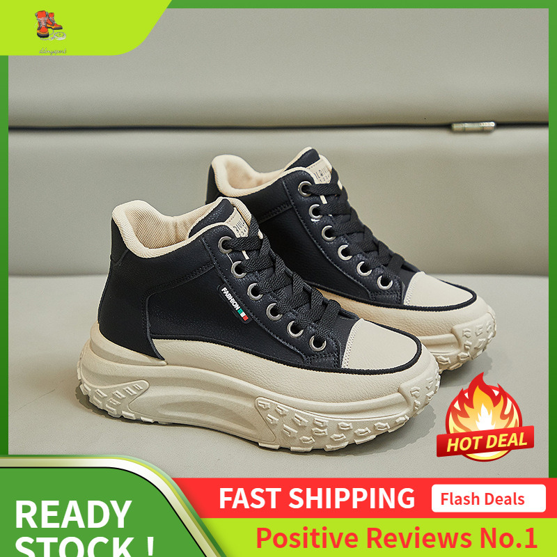 Ddmysports Igh Top For Women In Autumn New S Big Toe Rocking Thick Soled Casual Board Shoes Street Photography Instagram Trend Z OUTDOOR