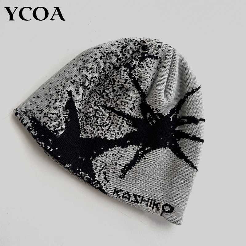Wen Knit Hat Winter Beanie Kpop Y2k Accessories Hip Hop Warm Gothic Graphic Streetwear Spring Vintage Plover Korean Unisex X250212