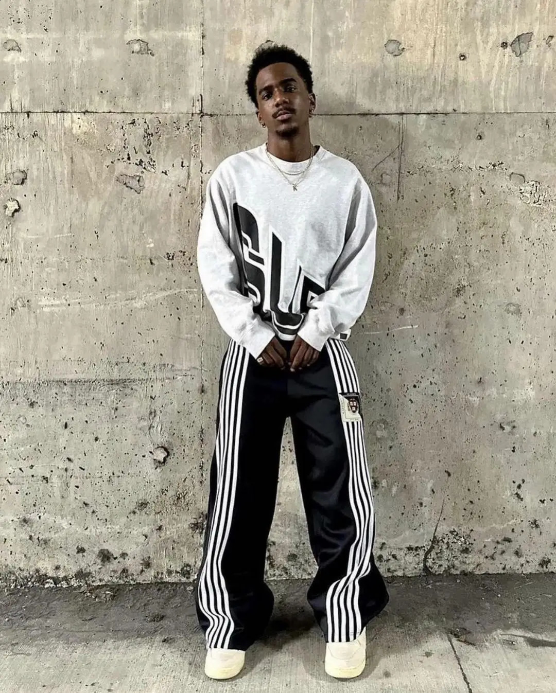 Harajuku retro striped wide leg pants for women Y2K embryo casual hiphop fashion street 240829