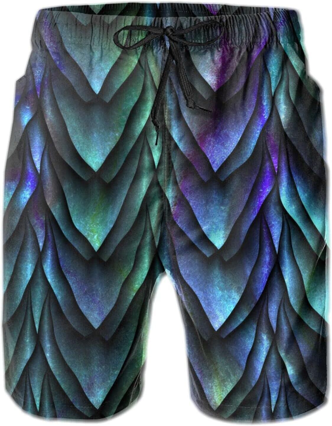 Mens Shorts 3D Printing Pattern Dragon Scale Skin Swim Trunks Quick Dry Stylish Beach Pants For Men Board Swimwear
