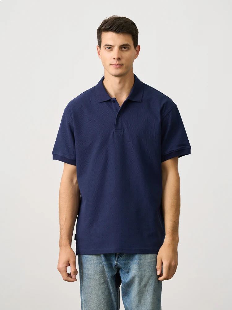 summer oversized 300gsm Pique Sorona fabric polo shirt mens plus size breathable top 240829