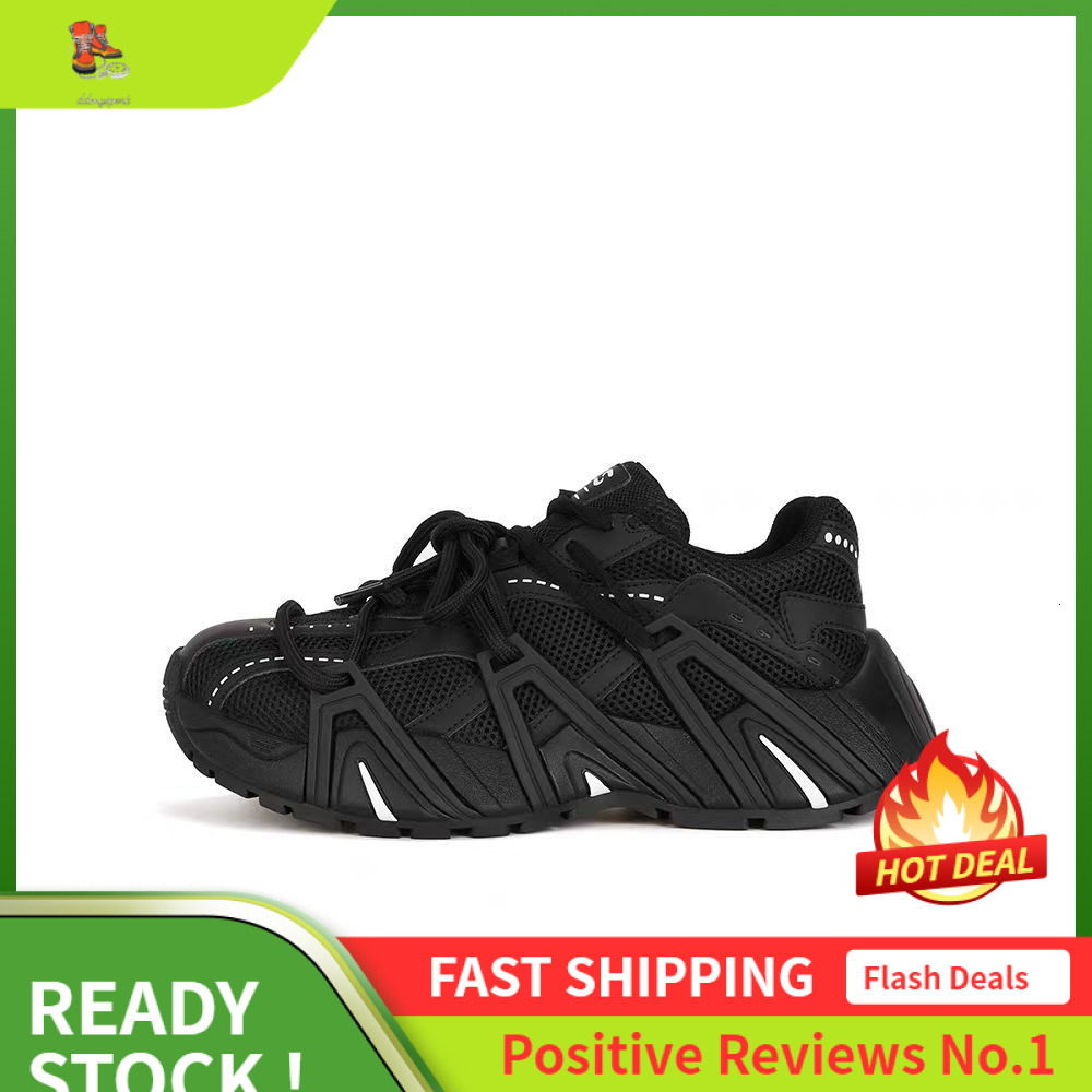 Ddmysports Leather Thick Soled Dad For Women Autumn New Edition Mesh Breathable Comfortable Versatile Casual Sports Running Shoes OUTDOOR
