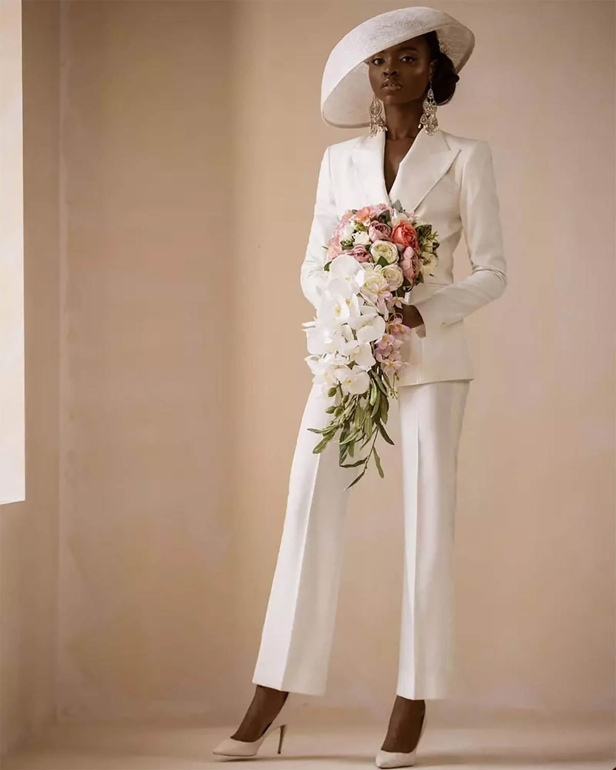 Ivory Women Wedding Pants Suits Costumes Pour Femmes Tailored Jacket Prom Birthday Party Wear 2 Pieces