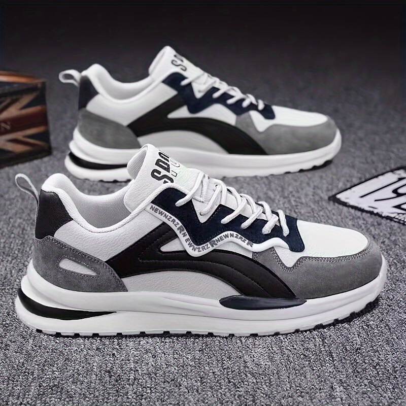 Men's Trendy Colour Block Chunky Shoes, Comfy Non Slip Durable Soft Sole Sneakers For Men's Outdoor Activities