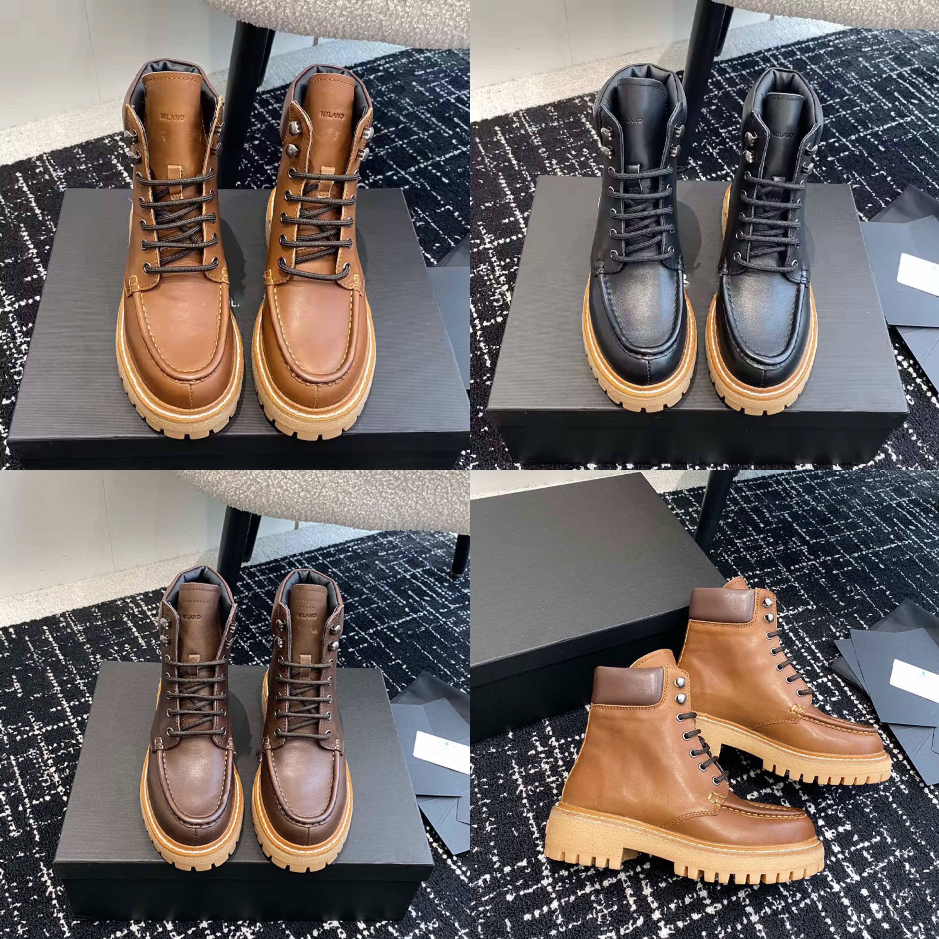 martin boots designer platform booties women australia knee doc boot ankle lace up round toe boot winter vintage brown thick sole top quality leather shoes 5CM