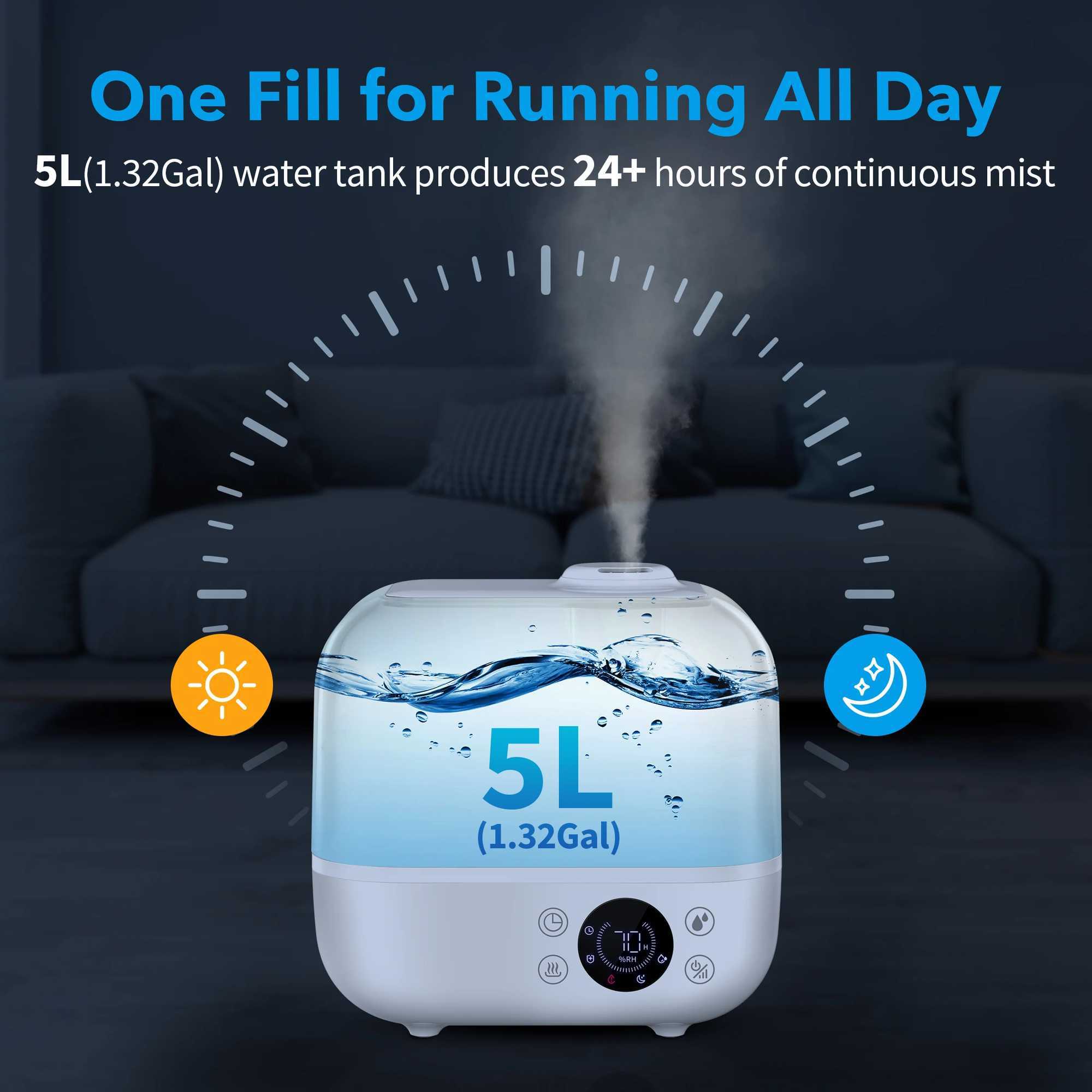 110/220v humidifier for bedroom large room family 5LDiffuser aromatherapy water spray humidifier M240829