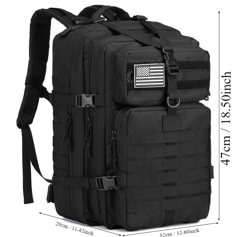 Outdoor Backpack Molle Bag 45L Waterproof Daypack 3 Day Bug out Backpacks 240829