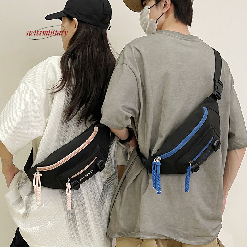 Swissmilitary New nylon crossbody fashionable chest men's simple casual waist commuting women's bag, trendy shoulder bag #23