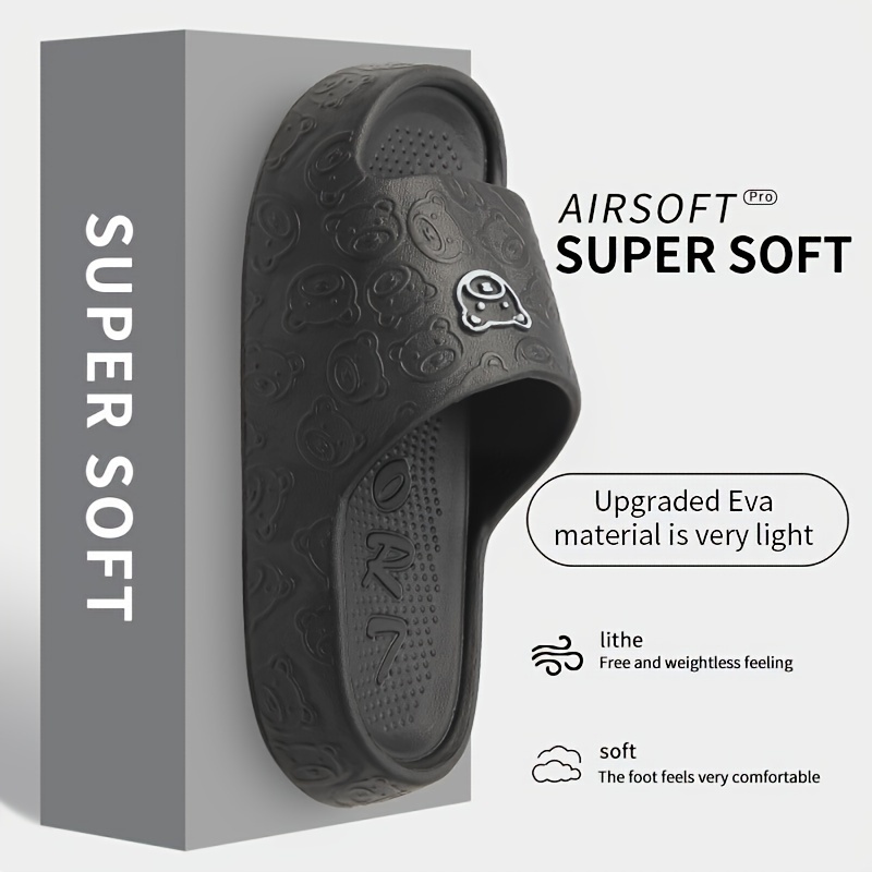 Women's Comfy EVA Slides - Cute Cartoon Design, Non-Slip Thick Sole for Indoor/Outdoor Use, Perfect for Beach & Casual Wear