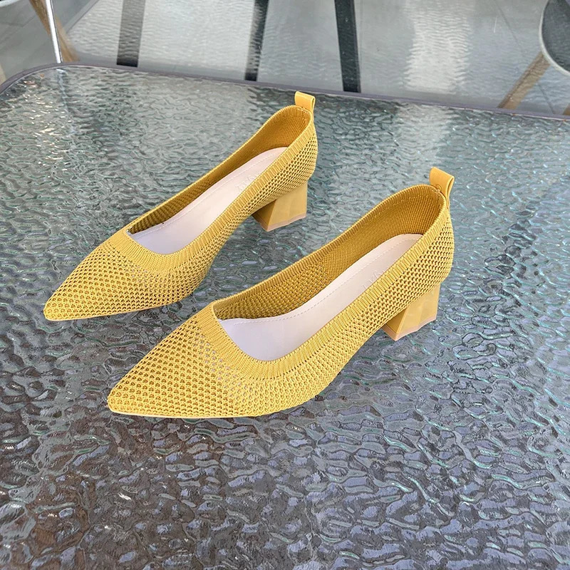 Womens large high heels 2024 high heels knitted breathable rubber non slip sole spring/summer latex shoes 240827