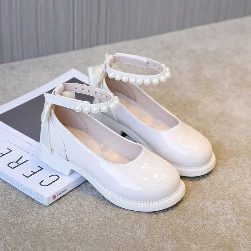 Spring and Autumn Girls Shiny Leather Shoes Fashion Childrens Princess Tight Dress Apartment Sweet Bow Childrens School Mary Jane ShoesXJ250331