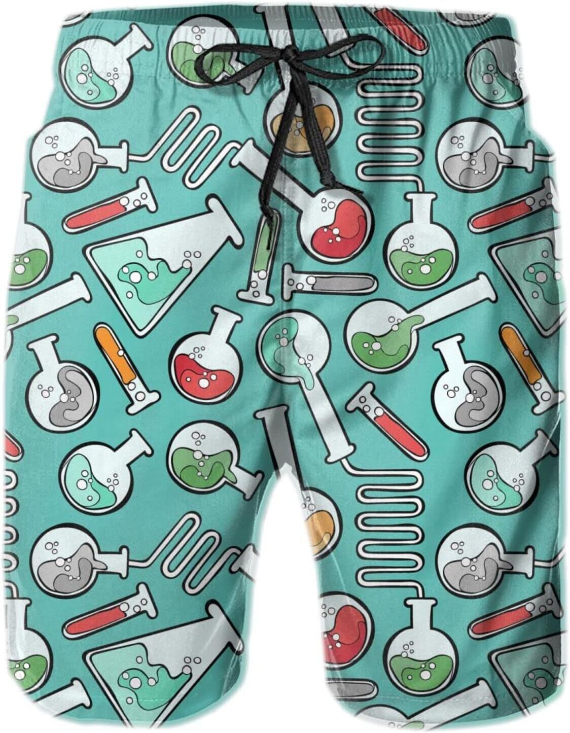 Mens shorts 3D printing pattern Chemical ExperimentMens Swim Trunks Quick Dry Swim Shorts Beach pants for men Print Beach Board Shorts Swimwear handso