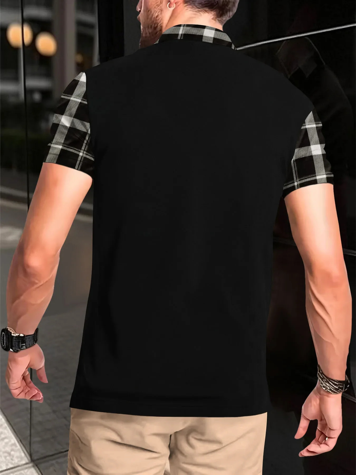 Mens Summer Style Fashion Polo Shirt Plain Casual Vneck Button Short Sleeve Comfortable 240828