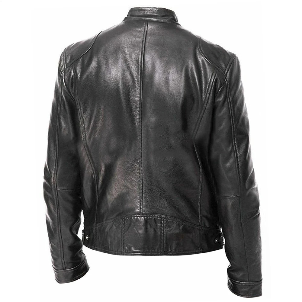 Motorcycle Jacket Men PU Leather Moto Motocross Jacket Four Season Motorbike Racing Riding Jacket Chaqueta Moto Black S-5XL SIZE 240829