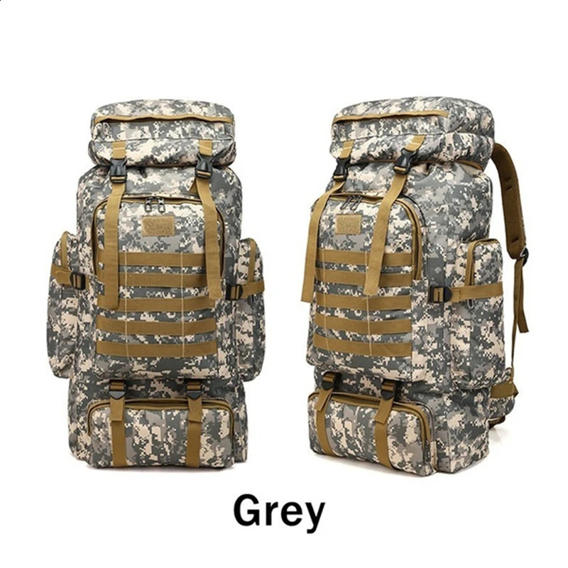 80L Waterproof Camouflage Tactical Backpack Large Capacity Mens Backpack Camping Backpack Outdoor Mountaineering Bag 240829