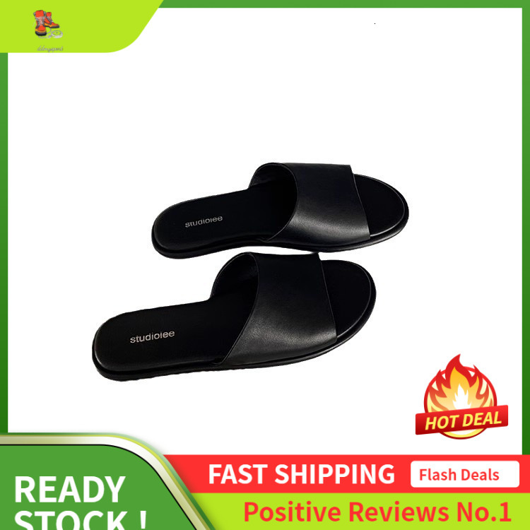 Ddmysports Edition Grape Mom S Minimalist And Comfortable Sheepskin Versatile Black Flat Row Style One Word Slippers For Women OUTDOOR