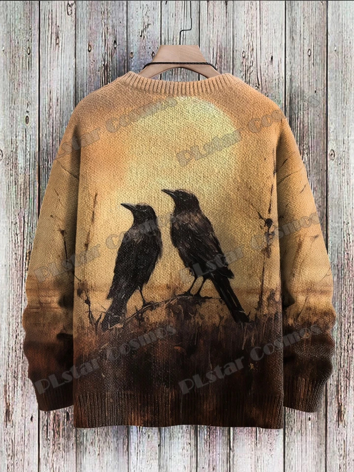 Interesting animal sunflower mushroom art pattern 3D printing mens knitted floral winter unisex casual knitted floral sweater ZZM52 240829
