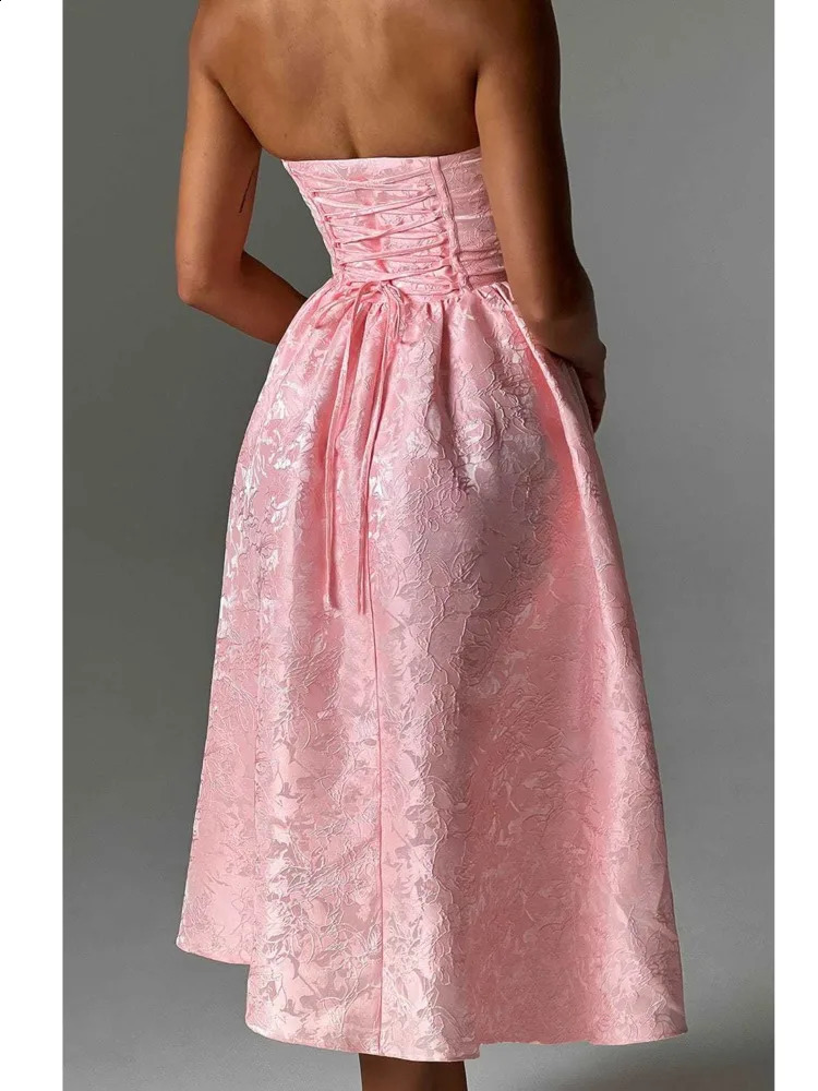 Articat Elegant Strapless High-end Satin Long Dress Women Sexy Sleeveless Backless Female Bodycon Party Evening Vestidos