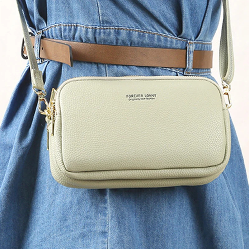 3 layers Crossbody Bag PU Leather Purse Cell Phone Shoulder Messenger Bags Fashion Daily Use For Women Wallet Small HandBags 240828