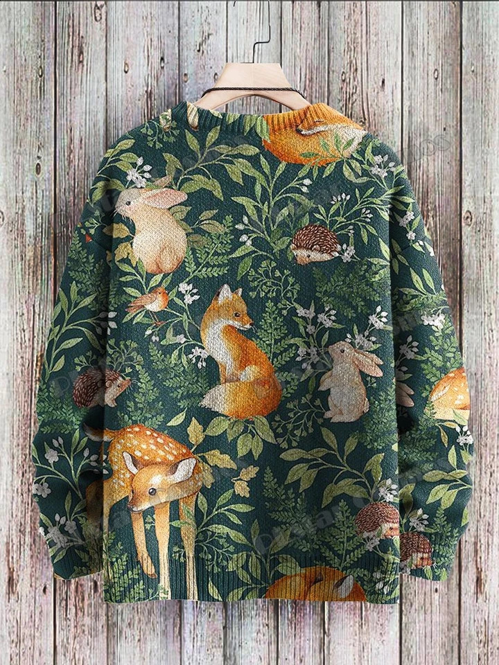 Interesting animal sunflower mushroom art pattern 3D printing mens knitted floral winter unisex casual knitted floral sweater ZZM52 240829