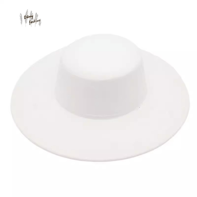 Autumn And Winter Flat Woolen Top Large Brim Versatile Felt Women S Jazz Hat French Hepburn Style F08.29-10 97bd4