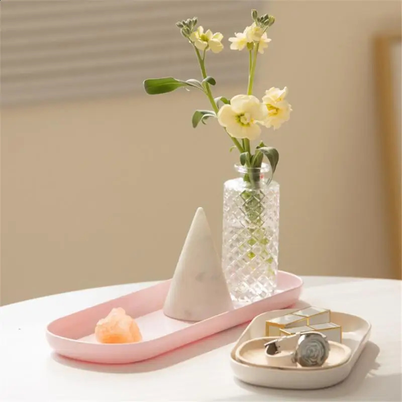 3Pcs Tray Rectangular White Bread Cake Tray Serve Tray Tea Tray Kindergarten Plastic Melamine Water Cup Tray 240829