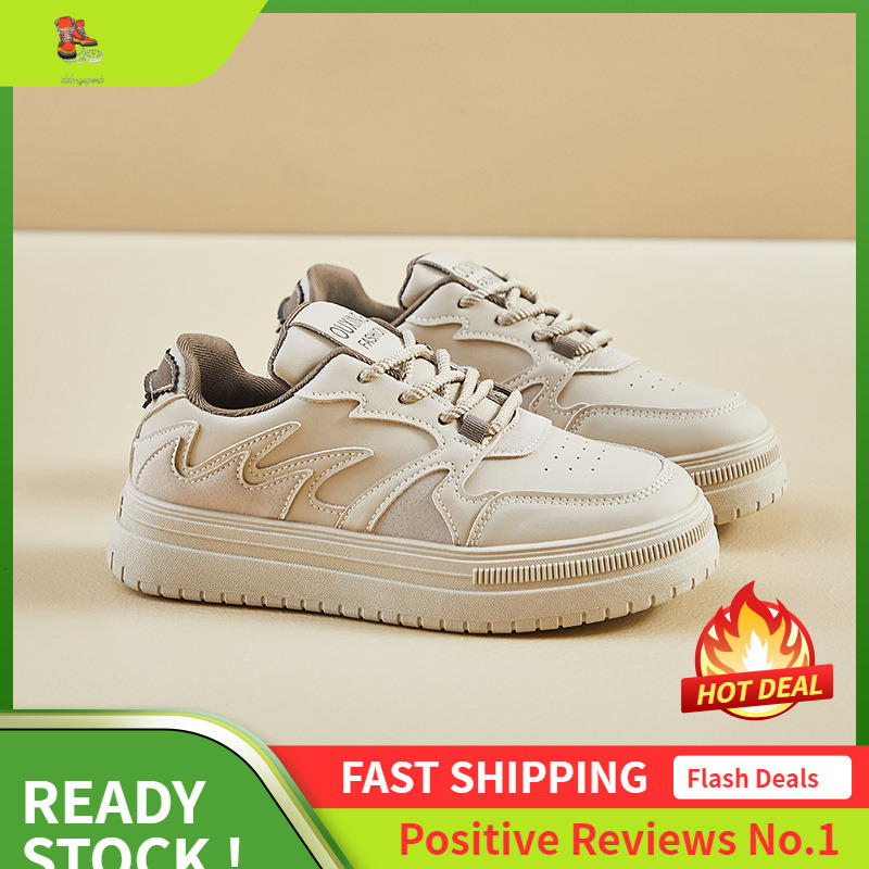 Ddmysports Autumn White New Korean Edition Ins Female Students Thick Soled Eight Increasing Sports Board Shoes Casual Street Shot G OUTDOOR