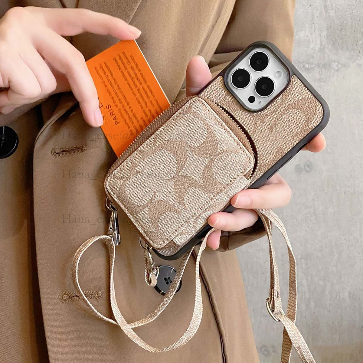 Case for iPhone 16 Pro Max Leather, 16 15 14 Plus 13 12 Pro Designer Wallet Case Card Holder Cross Body Luxury Shockproof Card Slot Phone Case Electroplating Side Patch