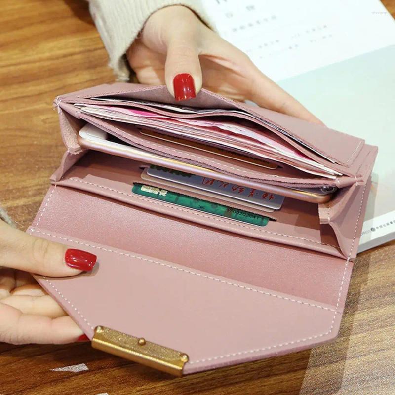 Wallet PU Leather For Women - Hot Long Hasp Clutch With Phone Pocket, Money Bag Purse - Pocket,