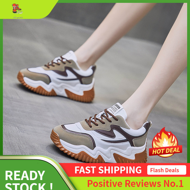 Ddmysports Spring New Sports Korean Edition Student Thick Sole Dad Women S Instagram Igh Rise Casual Shoes OUTDOOR