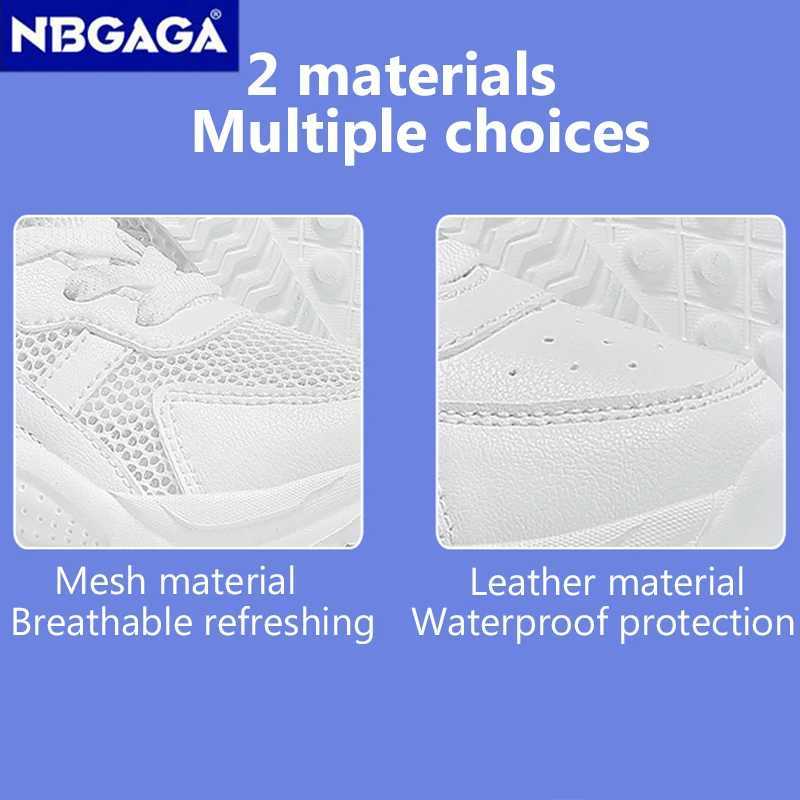 White childrens leather casual shoes for boys and girls outdoor running sports shoes breathable mesh childrens school walking sports anti slip W250407