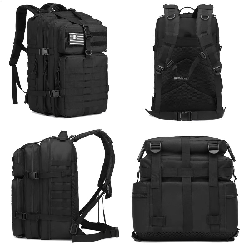 Outdoor Backpack Molle Bag 45L Waterproof Daypack 3 Day Bug out Backpacks 240829