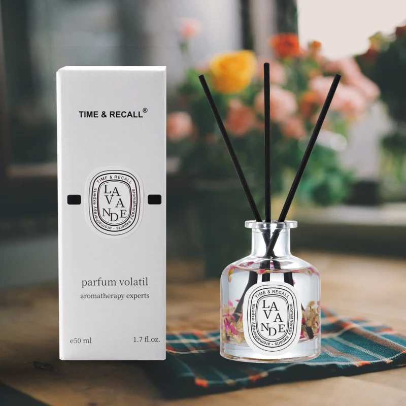Other Home Decor 50ml Reed Diffuser Set Hotel Bathroom Rattan Stick Aromatherapy Diffuser Air Refresher Plant Home perfume Essential Oil T240829