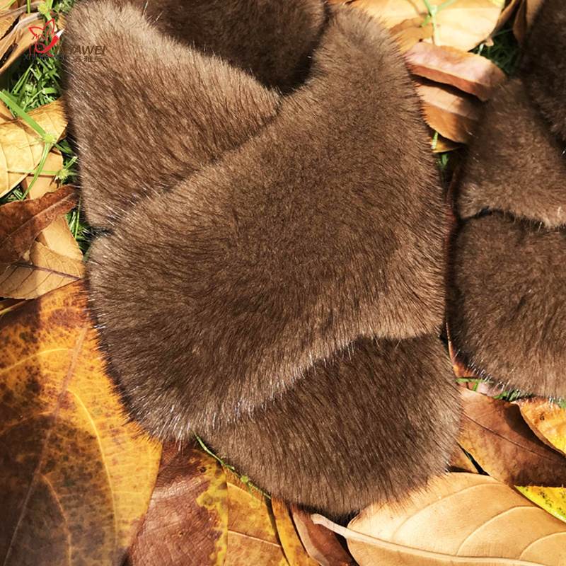 winter womens real mink fur fashion ladies furry women girls flat slippers outside shoes