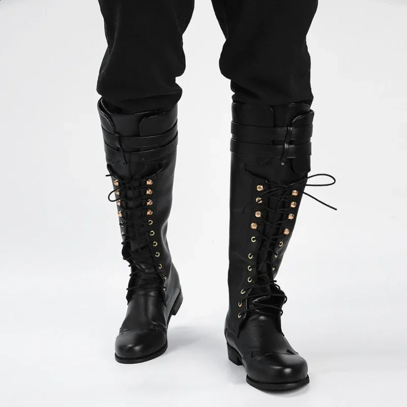 Cowboy Retro Classic Men Long Western Vintage Male Boots Knee High Shoes Botas atos Hombre 240828