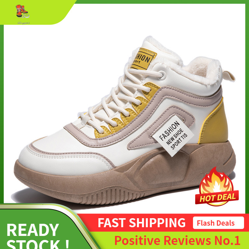 Ddmysports YB New Winter Thick Sole Elevated Igh Top Casual Instagram Board Cotton Shoes With Velvet OUTDOOR