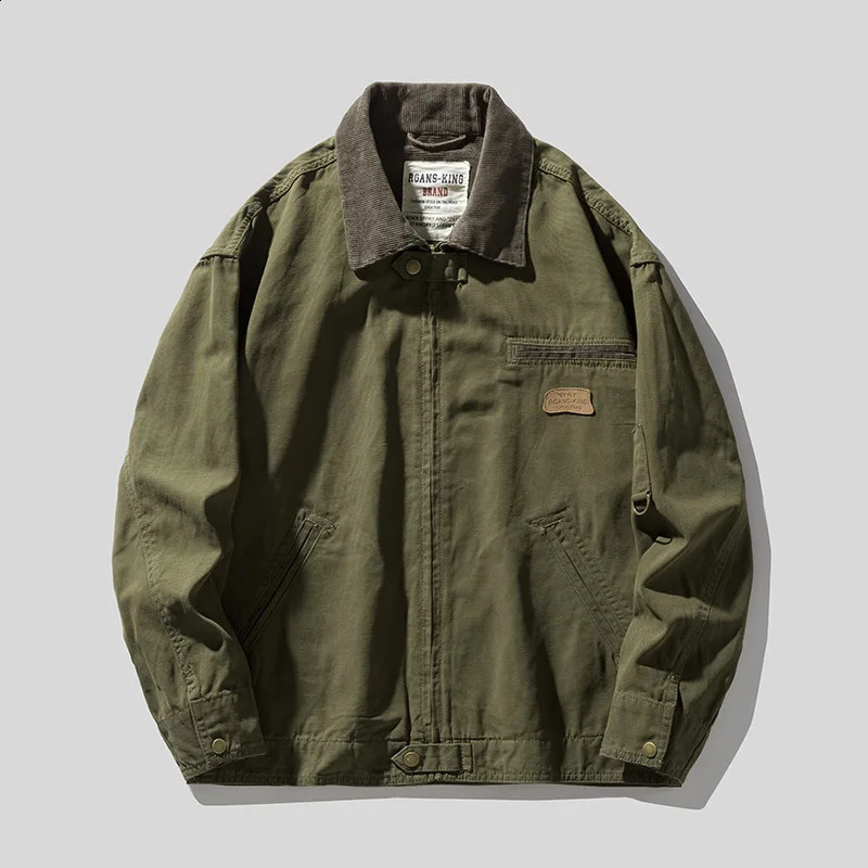 Spring and autumn trend mens fashion circle loose work jacket highend American style 240829