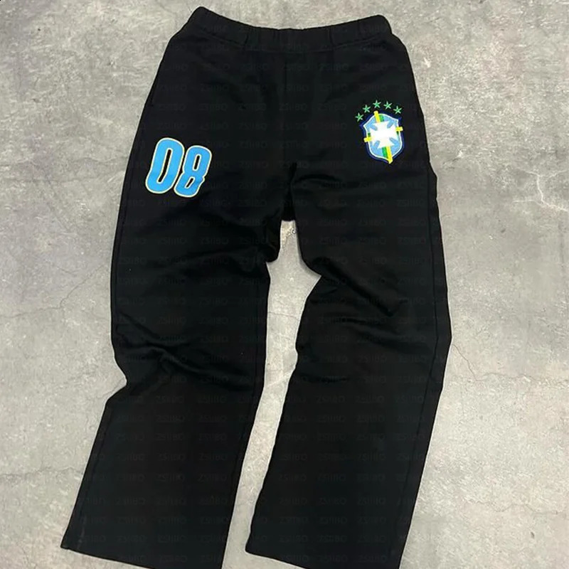 Y2K Printed Mens Pants AutumnWinter Sports Jogging Trouser Fitness Loose Fit Clothing Solid Color Street 240829