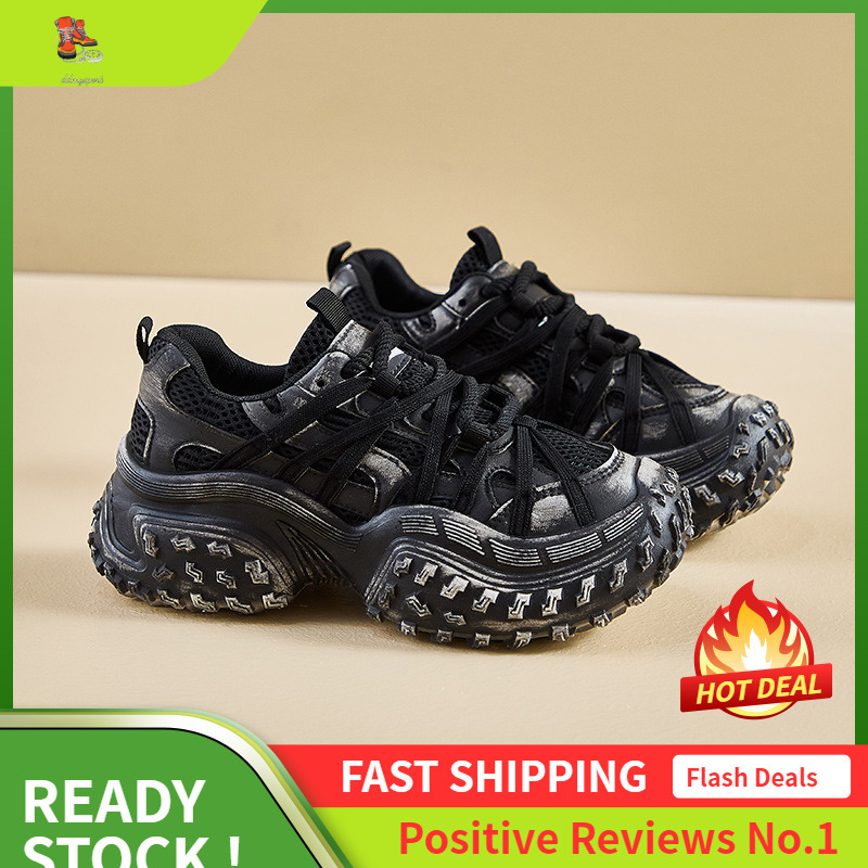 Ddmysports Ins Korean Version New Dad Shoes For Women Autumn Student Running Sports Thick Sole Height Increasing Leisure Street Shot M OUTDOOR
