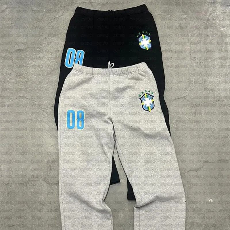 Y2K Printed Mens Pants AutumnWinter Sports Jogging Trouser Fitness Loose Fit Clothing Solid Color Street 240829