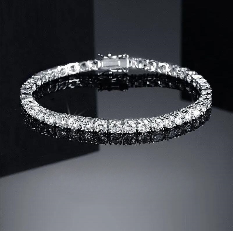 designer Tennis bracelet Jewelry vvs moissanite necklace hip hop 3mm 7-8 inch iced out diamond sterling size 4mm 5mm woman tennis chain bracelet valentines day gift