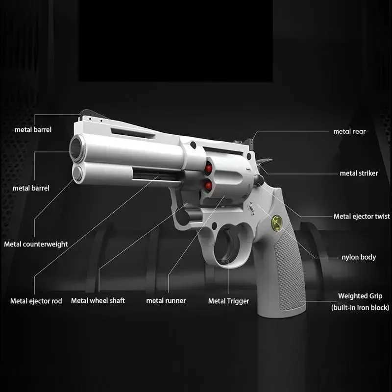 ZP5 Revolver Soft Bullet Gun 357 Simulated Ejection Toy Pistol Adult Boy Child Soft Bullet Toy Gun Weapon Model W251215