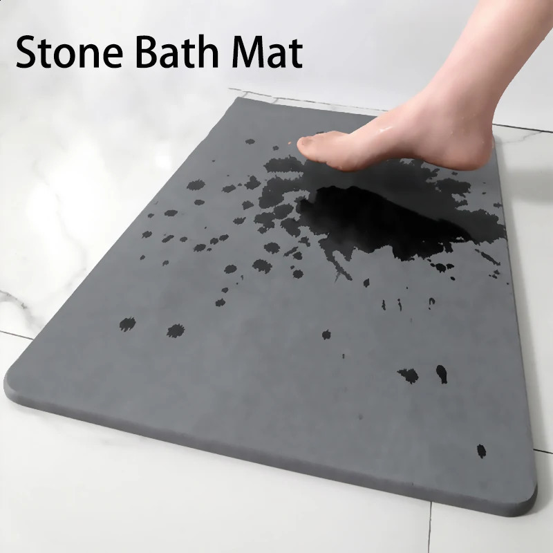 Diatomite Stone Bath Mat Super Absorbent Carpet Quick Drying Diatomaceous Earth Anti Slip Shower 240828