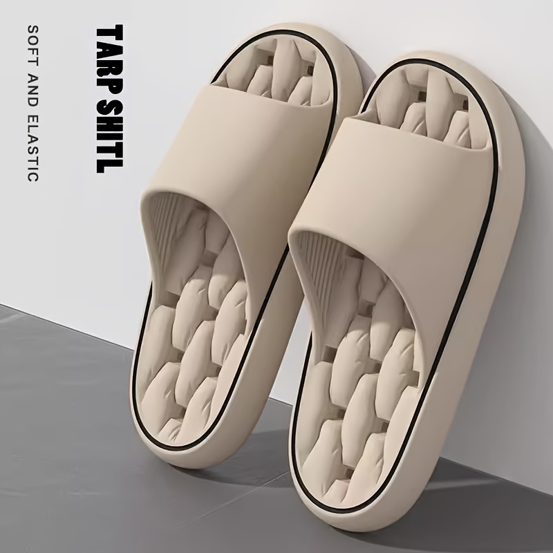 EVA Solid Color Pillow Slides, Lightweight Flat Soft Sole Home Shower Slides, Quick Drying Beach Slides