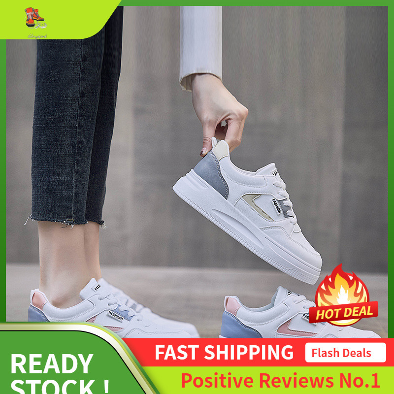 Ddmysports Instagram Trendy Basic Little White Women Spring New Breathable Thick Sole Korean Board Shoes For Female Students QR OUTDOOR