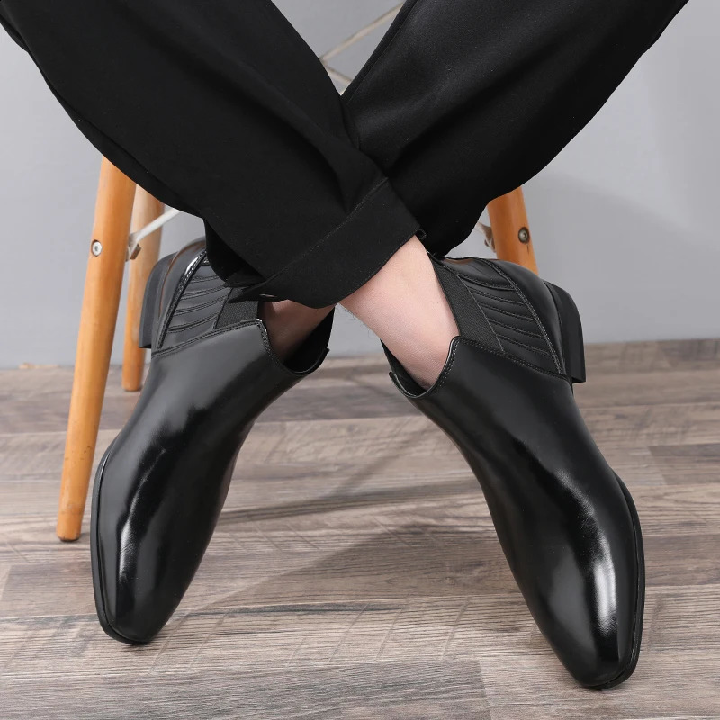 Mens Classic Retro Chelsea Boots for Men Fashion British Style Short Ankle Boot Mens Casual High-Top Leather Shoes 240828