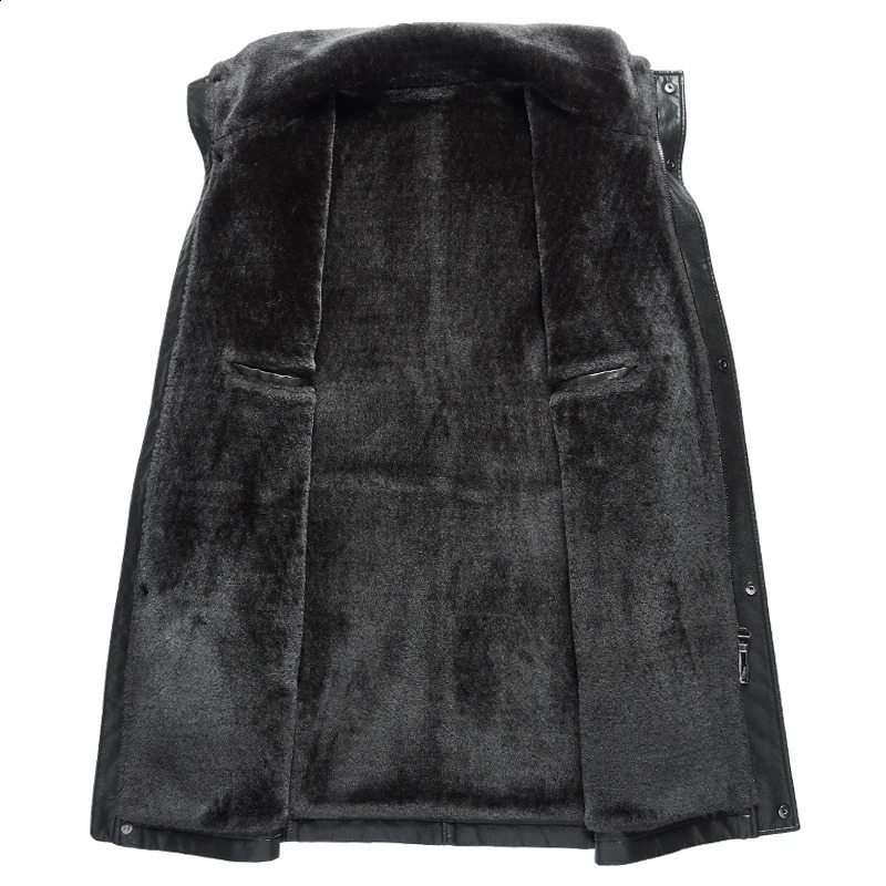 YN8819 fur integrated mens leather jacket medium length thick natural sheepskin collar family casual factory direct sales 240828