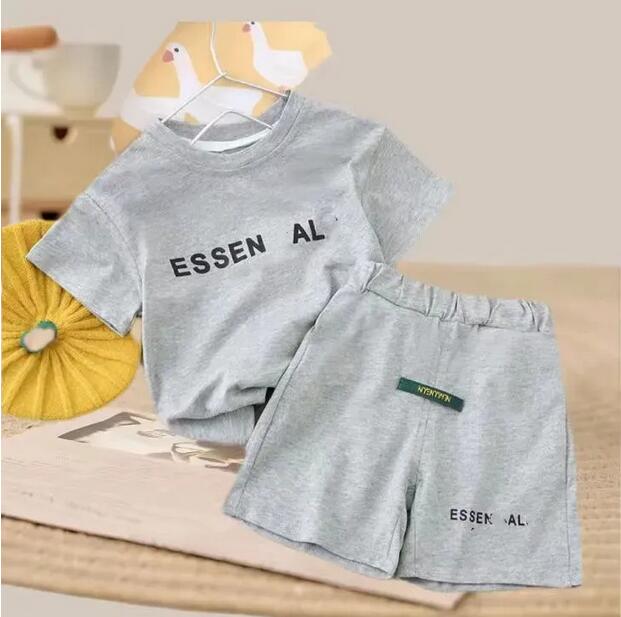 Fashion Clothing Brand Summer Designers Cotton Leisure Sports Girls T-shirt Shorts Sets Baby Boy Clothes Kids Outfits 1 6 Years