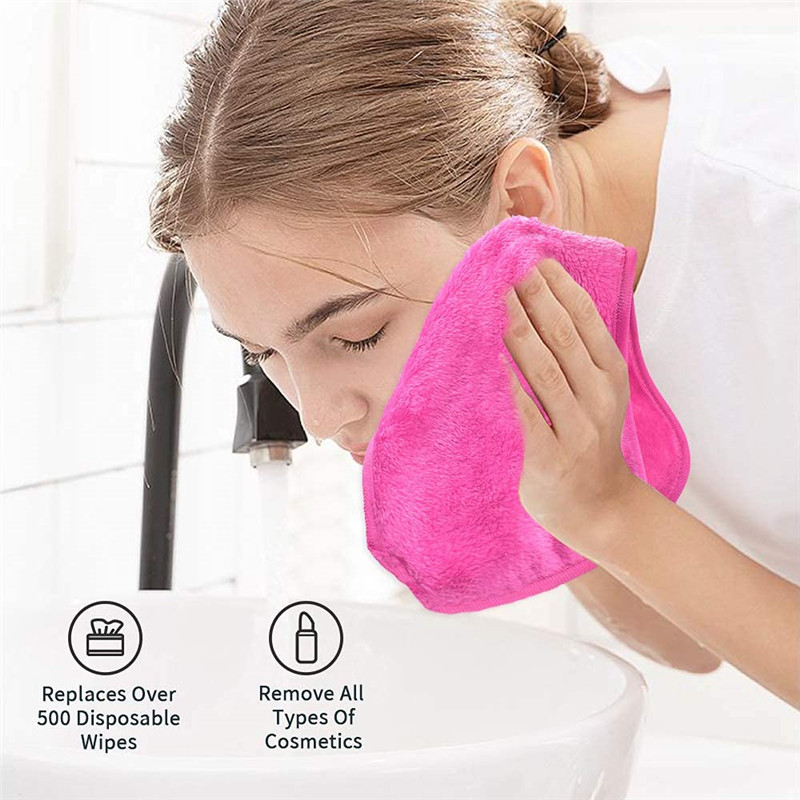 14 Colors Makeup Remover Cloths Microfiber Reusable Fast Drying Washcloth, Face Towels for Women