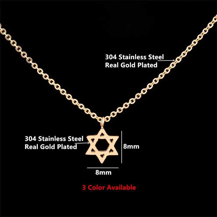 Retro Je Jewelry Star David Pendant Necklace Womens Chain Stainless Steel Israeli Emblem Talisman Solomon Logo W240828